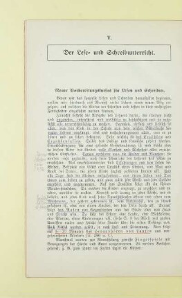 V. Der Lese- und Schreibunterricht