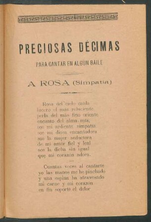 Preciosas décimas para cantar en algún baile