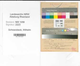 Entnazifizierung Wilhelm Schwarzbeck , geb. 10.09.1893 (Lehrer)