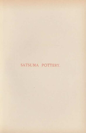Satsuma pottery.