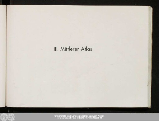 III. Mittlerer Atlas