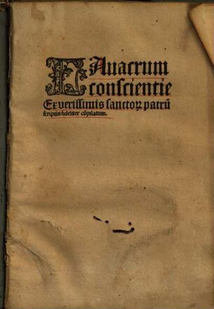 Lauacrum conscientie : Ex verissimis sanctor[um] patru[m] scriptis fideliter co[m]pilatum