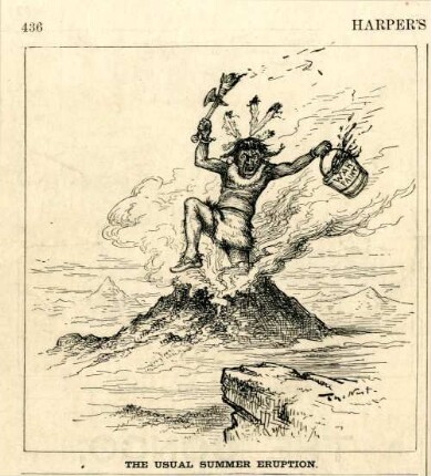 The usual summer eruption : ein Indianer entsteigt einem Vulkan