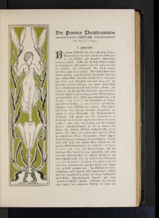 Die Pariser Theatersaison 1907/08