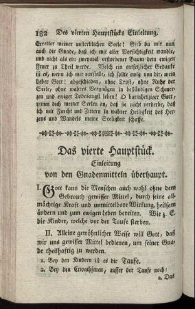 Das vierte Hauptstueck. Einleitung von den Gnadenmitteln ueberhaupt