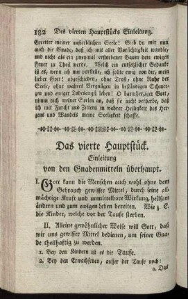 Das vierte Hauptstueck. Einleitung von den Gnadenmitteln ueberhaupt
