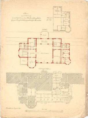 Pfann, Paul; München - Mittersendling, Zielstattstr.; Neue Schießstätte - Grundriss Keller; Festsaal (Grundriss 1. OG); Mansarde (Grundriss)