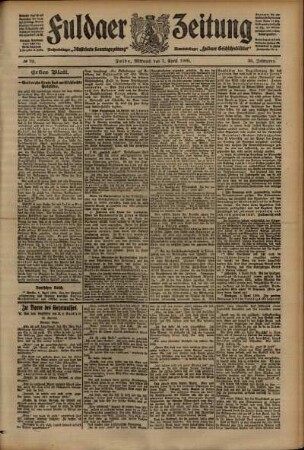Erste Ausgabe vom Mittwoch, den 07. April 1909.
