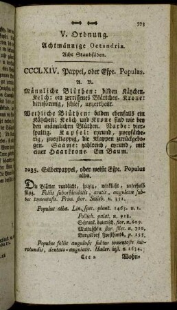 V. Ordnung. Achtmännige Octandria. Acht Staubfäden