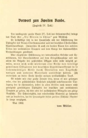 Vorwort zum zweiten Bande (zugleich IV. Teil)