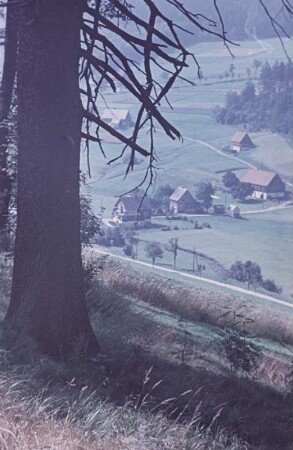 Blick auf eine Ortschaft im Erzgebirge