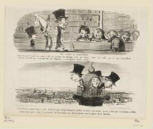 Une visite à la bibliotheque, aus: "Les Délices de Paris", in: "Le Charivari", Paris 1853