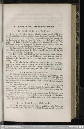 I. Rechnen mit unbenannten Zahlen