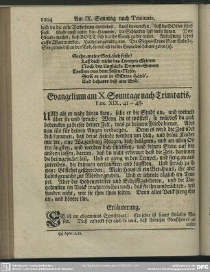 Evangelium am X. Sonntage nach Trinitatis, Luc. XIX, 41-48