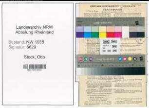 Entnazifizierung Otto Stock , geb. 12.03.1904 (Kaufmaennischer Angestellter)
