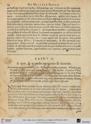 Caput II: A quo, & quando nauigatio sit inuenta
