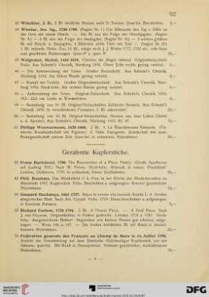 Gerahmte Kupferstiche (Nr. 52 - 77)