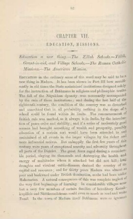 Chapter VII. Education, missions