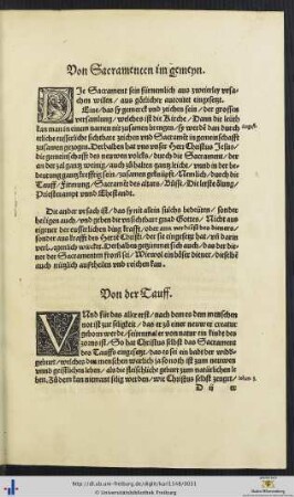 Von der Tauff.