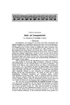 Musik- und Gesangunterricht