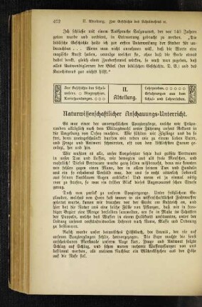 Naturwissenschaftlicher Anschauungs-Unterricht