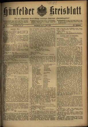 Ausgabe vom Samstag, den 06. Juli 1918.