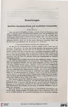 Sachliche Kunstbetrachtung und persönliche Kunstpolitik