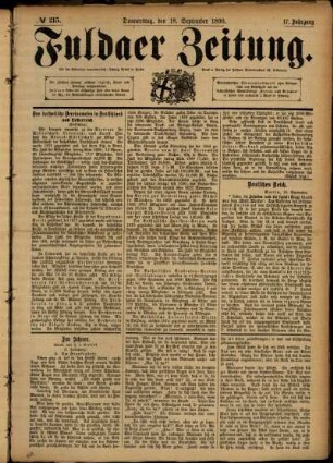 Ausgabe vom Donnerstag, den 18. September 1890.