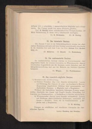 25. Das romanisch-englische Seminar.