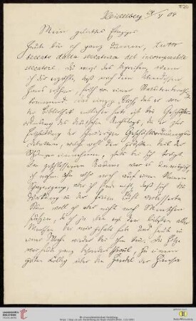 Heid. Hs. 3484,720: Brief von Eberhard Gothein an Marie Luise Gothein