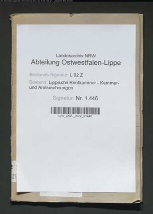 Verzeichnis der Höfe und Einlieger der Vogtei Oerlinghausen