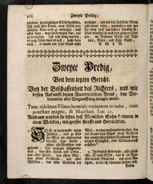 368-382, Zweyte Predig von dem letzten Gericht, von der ...