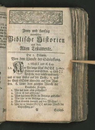 Zwey und funfzig auserlesene Biblische Historien aus dem Alten Testamente.