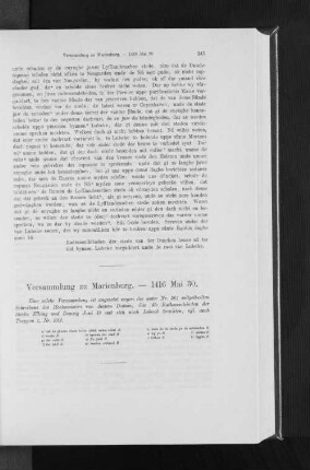 Versammlung zu Marienburg. - 1416 Mai 30.