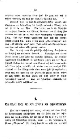 Ein Wort über die drei Stufen des Leseunterrichts