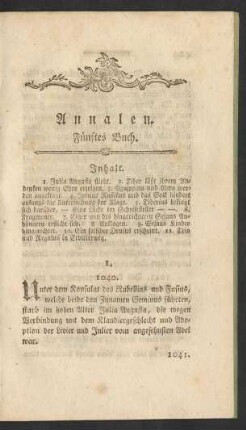 Annalen. Fünftes Buch