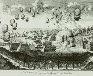 Französische Landungsflotte, Kupferstich 1804