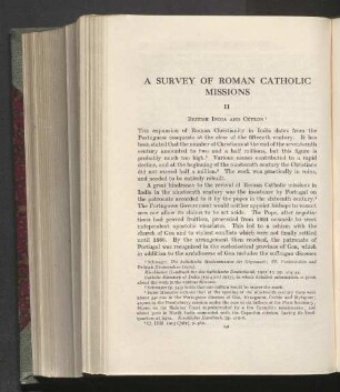 A survey of roman catholic missions