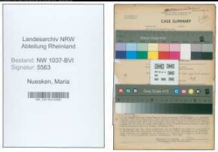 Entnazifizierung Maria Nuesken , geb. 12.02.1891 (Posthalterin)