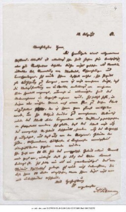 Brief von August Petermann von Justus Perthes' Geographische Anstalt <Gotha> an Reinhold Grundemann : Gotha, 18.08.1862 ; [Kopie]