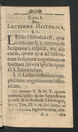 Cap. I. De Lectione Historica.