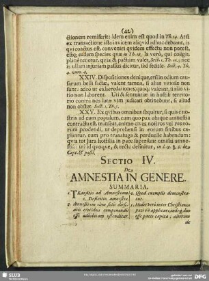 Sectio IV. De Amnestia In Genere