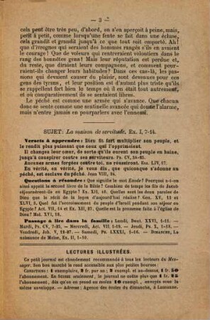 Le messager de l'ecole du dimanche. 1876, Nr. 1