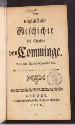 Die unglückliche Geschichte des Grafen von Comminge