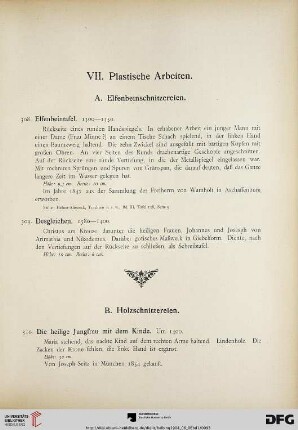 VII. Plastische Arbeiten (Nr. 308-393)
