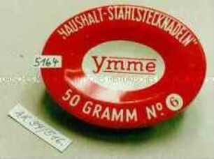 Blechdose für "'HAUSHALT-STAHLSTECKNADELN' Ymme 50 GRAMM No.6"