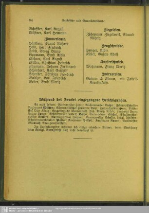Während des Druckes eingegangene Berichtigungen