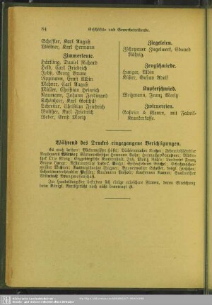 Während des Druckes eingegangene Berichtigungen