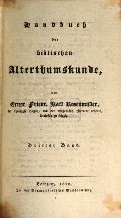 Handbuch der biblischen Alterthumskunde. 3, Biblische Geographie