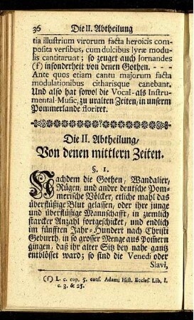 Die II. Abtheilung, Von denen mittlern Zeiten.